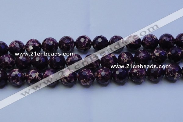 CDE2539 15.5 inches 22mm faceted round dyed sea sediment jasper beads