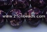 CDE2540 15.5 inches 24mm faceted round dyed sea sediment jasper beads