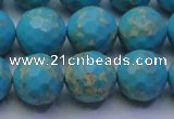 CDE2542 15.5 inches 14mm faceted round dyed sea sediment jasper beads