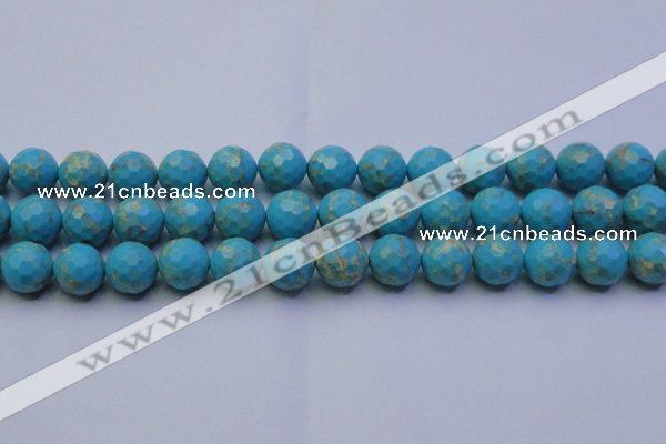 CDE2542 15.5 inches 14mm faceted round dyed sea sediment jasper beads