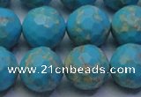 CDE2543 15.5 inches 16mm faceted round dyed sea sediment jasper beads