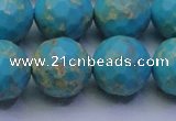 CDE2544 15.5 inches 18mm faceted round dyed sea sediment jasper beads