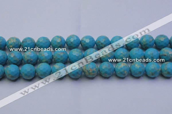 CDE2544 15.5 inches 18mm faceted round dyed sea sediment jasper beads