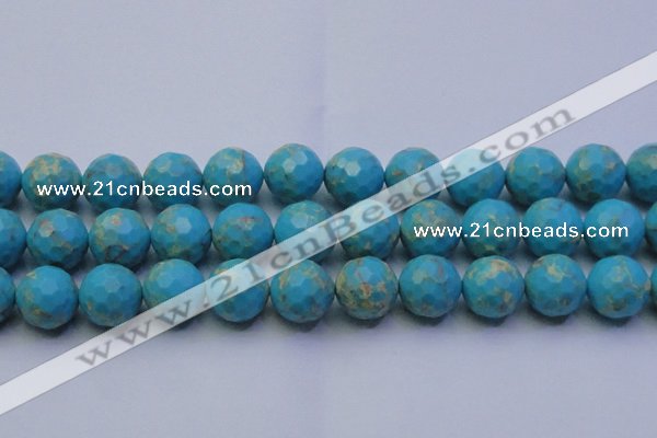 CDE2545 15.5 inches 20mm faceted round dyed sea sediment jasper beads