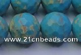 CDE2546 15.5 inches 22mm faceted round dyed sea sediment jasper beads