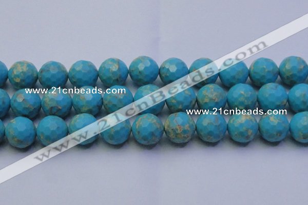 CDE2546 15.5 inches 22mm faceted round dyed sea sediment jasper beads