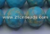 CDE2547 15.5 inches 24mm faceted round dyed sea sediment jasper beads