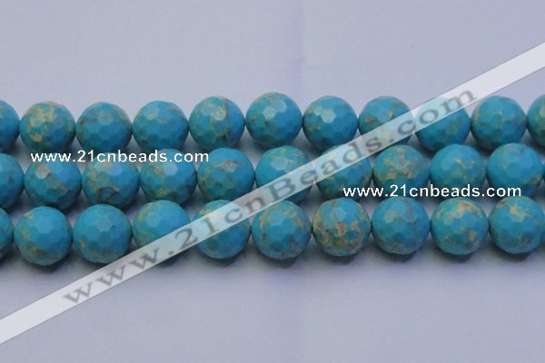 CDE2547 15.5 inches 24mm faceted round dyed sea sediment jasper beads