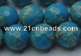 CDE2550 15.5 inches 16mm faceted round dyed sea sediment jasper beads