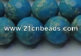 CDE2551 15.5 inches 18mm faceted round dyed sea sediment jasper beads