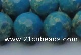 CDE2552 15.5 inches 20mm faceted round dyed sea sediment jasper beads