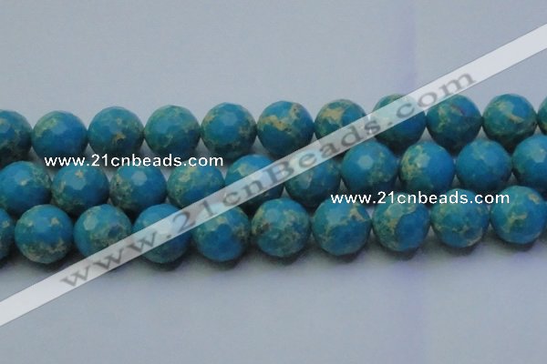 CDE2554 15.5 inches 24mm faceted round dyed sea sediment jasper beads