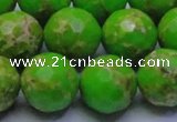 CDE2558 15.5 inches 18mm faceted round dyed sea sediment jasper beads