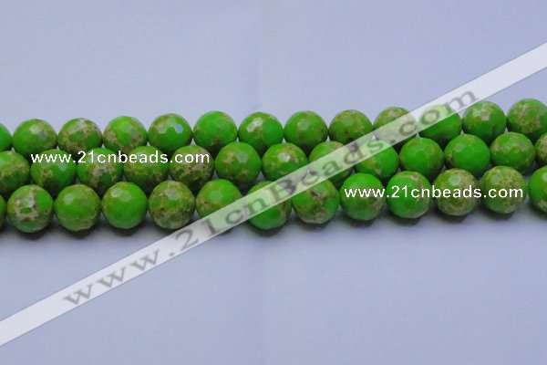 CDE2558 15.5 inches 18mm faceted round dyed sea sediment jasper beads