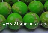 CDE2559 15.5 inches 20mm faceted round dyed sea sediment jasper beads