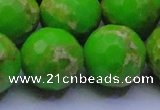 CDE2561 15.5 inches 24mm faceted round dyed sea sediment jasper beads