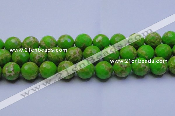 CDE2561 15.5 inches 24mm faceted round dyed sea sediment jasper beads