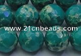 CDE2565 15.5 inches 16mm faceted round dyed sea sediment jasper beads