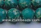 CDE2566 15.5 inches 18mm faceted round dyed sea sediment jasper beads