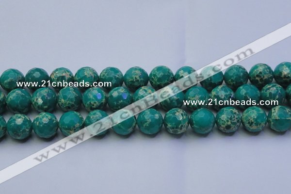 CDE2566 15.5 inches 18mm faceted round dyed sea sediment jasper beads