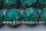 CDE2568 15.5 inches 22mm faceted round dyed sea sediment jasper beads