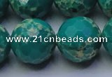 CDE2569 15.5 inches 24mm faceted round dyed sea sediment jasper beads