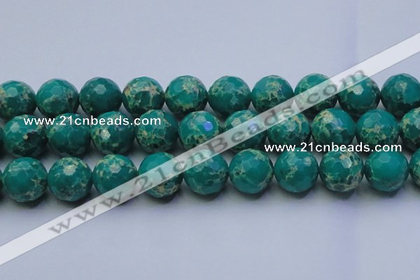 CDE2569 15.5 inches 24mm faceted round dyed sea sediment jasper beads