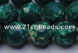 CDE2571 15.5 inches 14mm faceted round dyed sea sediment jasper beads