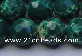 CDE2572 15.5 inches 16mm faceted round dyed sea sediment jasper beads