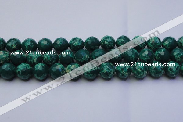 CDE2572 15.5 inches 16mm faceted round dyed sea sediment jasper beads