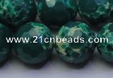 CDE2573 15.5 inches 18mm faceted round dyed sea sediment jasper beads