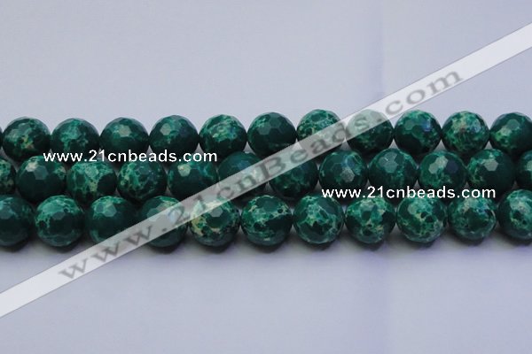 CDE2573 15.5 inches 18mm faceted round dyed sea sediment jasper beads