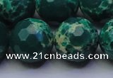 CDE2574 15.5 inches 20mm faceted round dyed sea sediment jasper beads