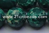 CDE2575 15.5 inches 22mm faceted round dyed sea sediment jasper beads