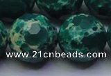 CDE2576 15.5 inches 24mm faceted round dyed sea sediment jasper beads