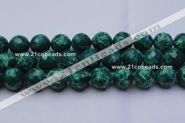 CDE2576 15.5 inches 24mm faceted round dyed sea sediment jasper beads