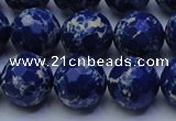 CDE2579 15.5 inches 14mm faceted round dyed sea sediment jasper beads