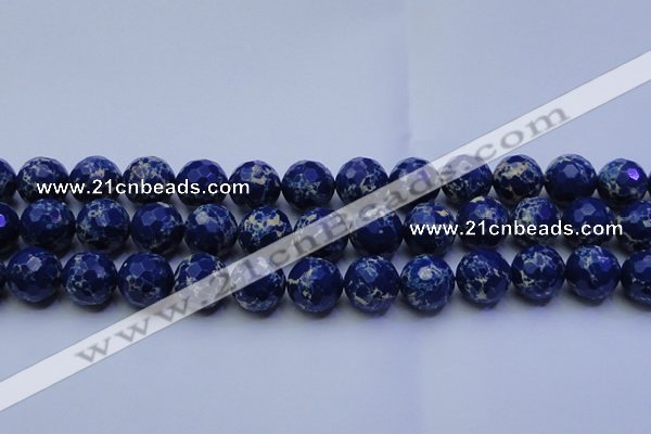 CDE2581 15.5 inches 18mm faceted round dyed sea sediment jasper beads