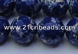 CDE2582 15.5 inches 20mm faceted round dyed sea sediment jasper beads