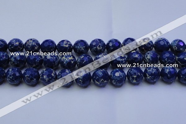 CDE2582 15.5 inches 20mm faceted round dyed sea sediment jasper beads