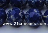 CDE2583 15.5 inches 22mm faceted round dyed sea sediment jasper beads