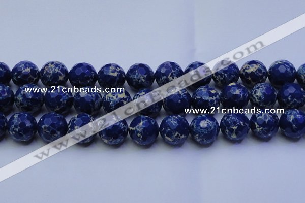 CDE2583 15.5 inches 22mm faceted round dyed sea sediment jasper beads