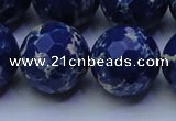 CDE2584 15.5 inches 24mm faceted round dyed sea sediment jasper beads