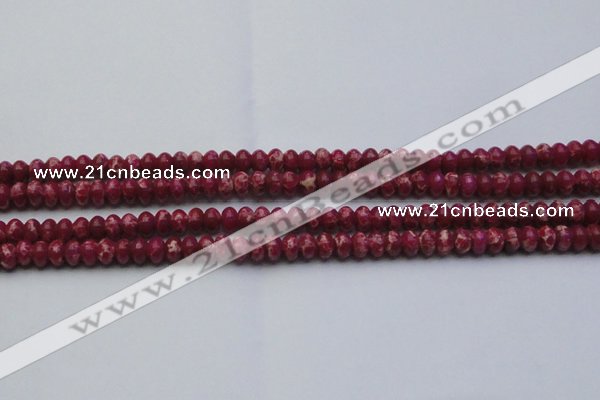 CDE2624 15.5 inches 5*8mm rondelle dyed sea sediment jasper beads