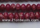 CDE2627 15.5 inches 10*14mm rondelle dyed sea sediment jasper beads