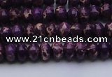 CDE2632 15.5 inches 5*8mm rondelle dyed sea sediment jasper beads