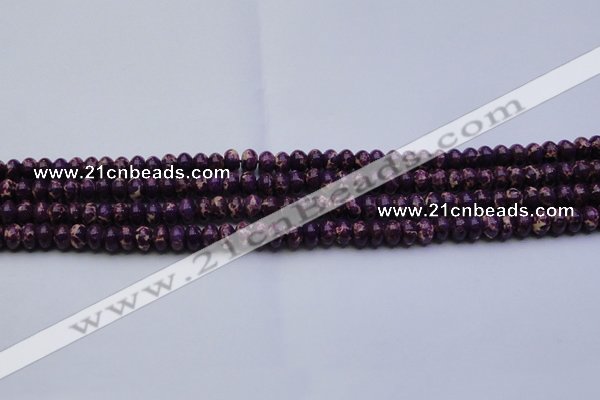 CDE2632 15.5 inches 5*8mm rondelle dyed sea sediment jasper beads