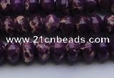 CDE2635 15.5 inches 10*14mm rondelle dyed sea sediment jasper beads