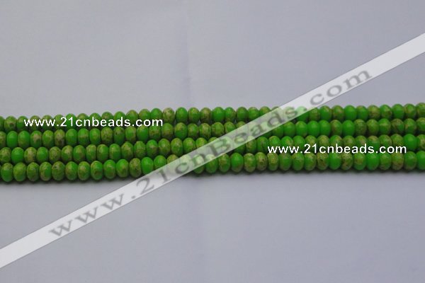 CDE2656 15.5 inches 5*8mm rondelle dyed sea sediment jasper beads