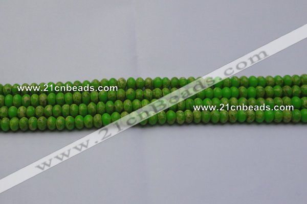 CDE2656 15.5 inches 5*8mm rondelle dyed sea sediment jasper beads